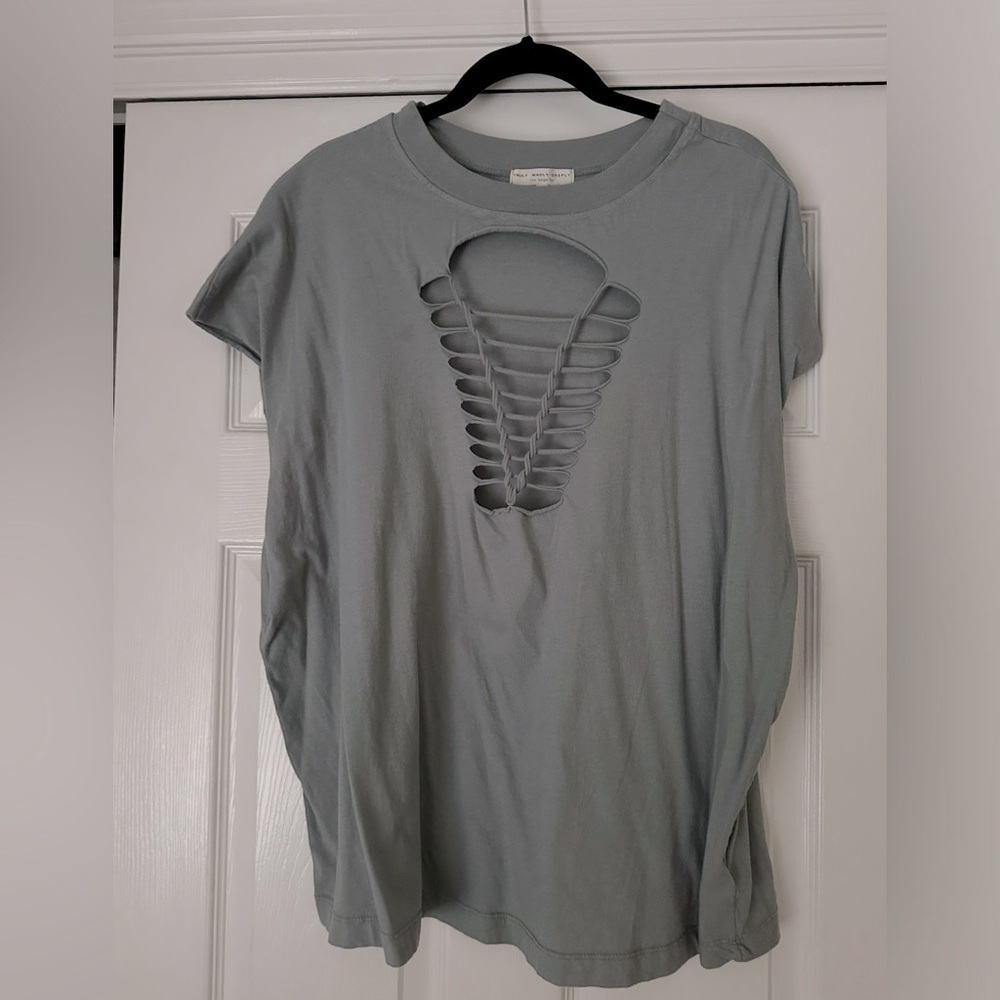 Truly Madly Deeply Open Front T-shirt Blouse Size L